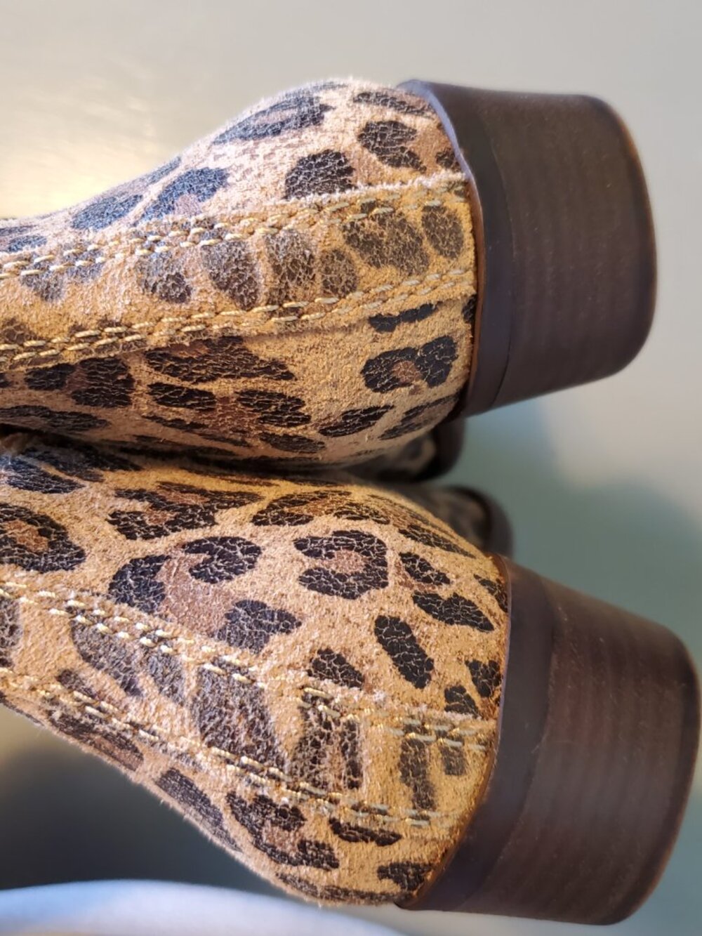 Lucky Brand Basel Low Cut Almond-Toe Ankle Booties Leather Animal Print Size 7 - Picture 6 of 12